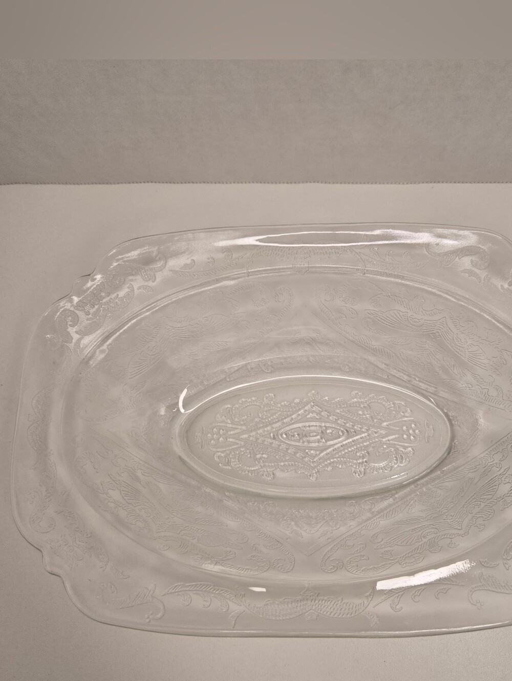 Vintage Federal Glass Co. MADRID Clear Depression Glass Vegetable Bowl USA 1930s